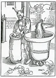 Von denen, die sich um das Geschwätz lüsterner Leute kümmern, Illustration aus Alexander Barclays englischer Übersetzung von 